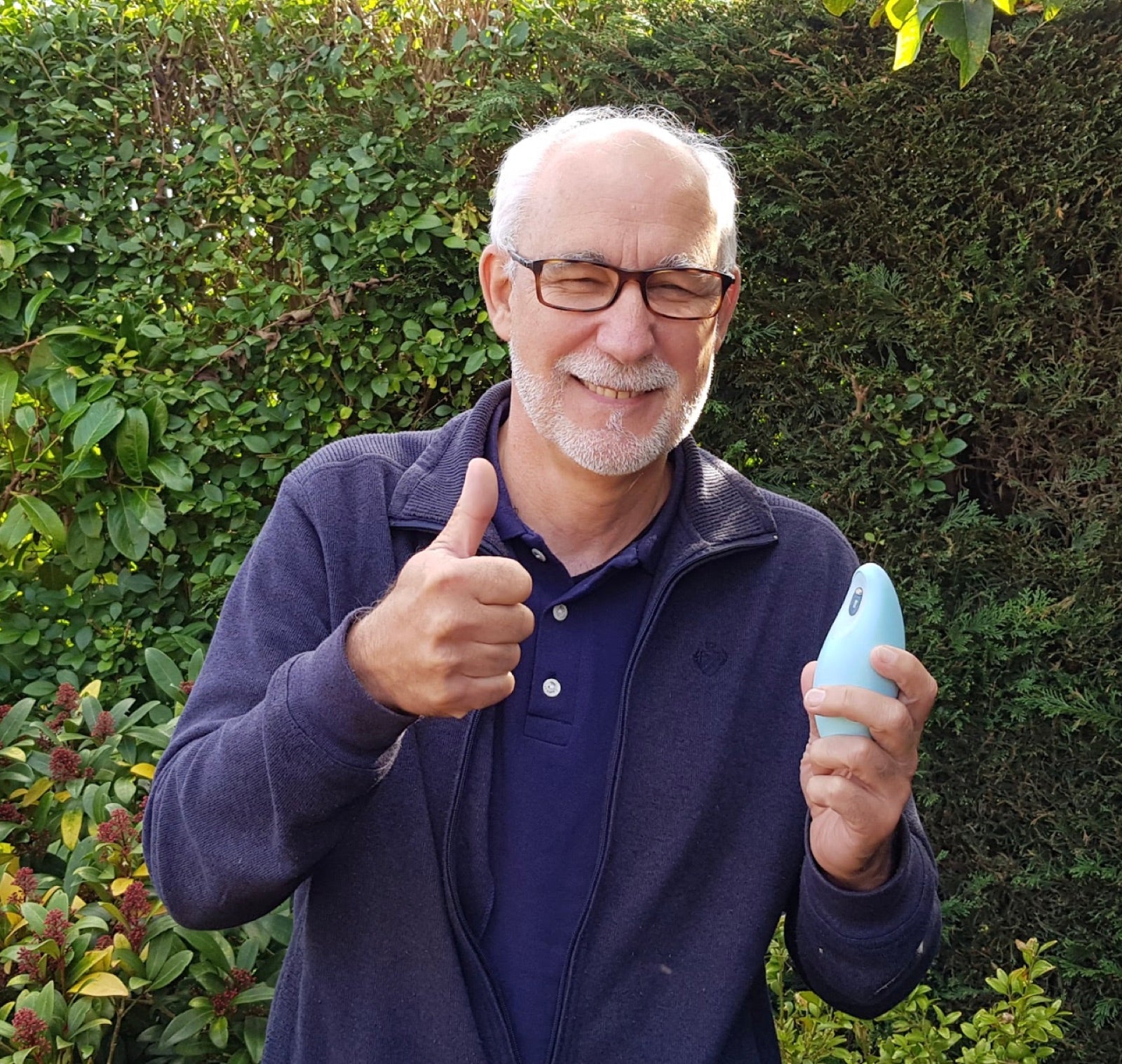 Portrait of Louis holding a moonbird